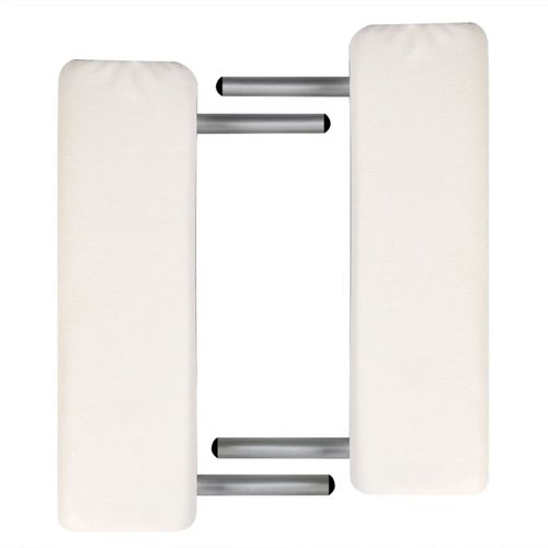 Krem bijeli sklopivi masažni trodijelni stol s aluminijskim okvirom slika 39
