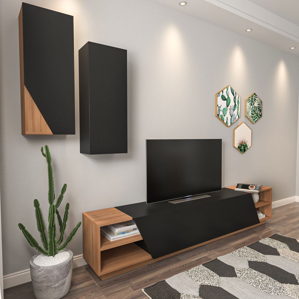 Teak TV Komoda Zebra - Crna, Teak Black slika 2