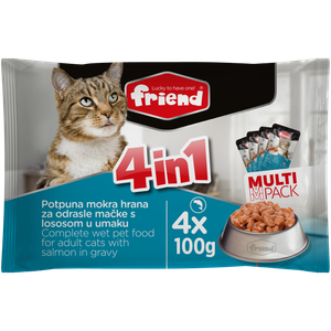 Friend Multipack mokra hrana za mačke u vrećici Losos 4x100g