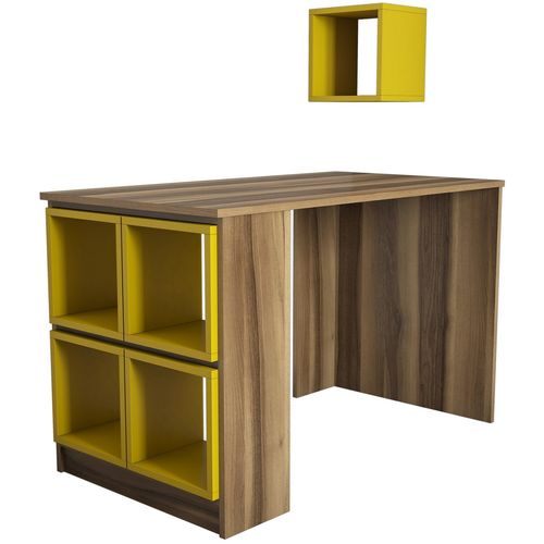 Woody Fashion Studijski stol, Box - Walnut, Yellow slika 4