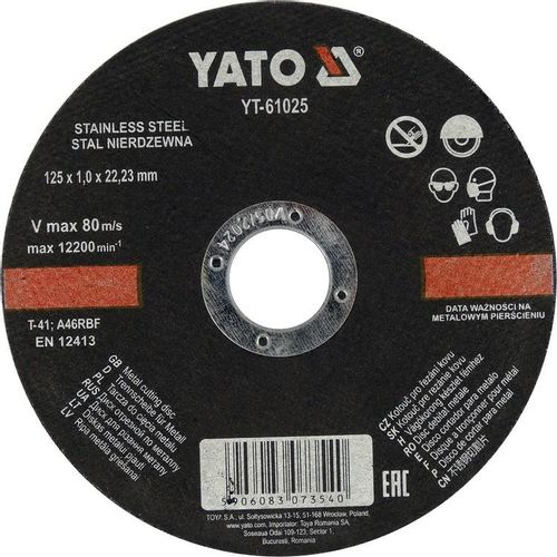 Yato rezna ploča za metal i inox 125x1,0x22mm 61025 slika 1