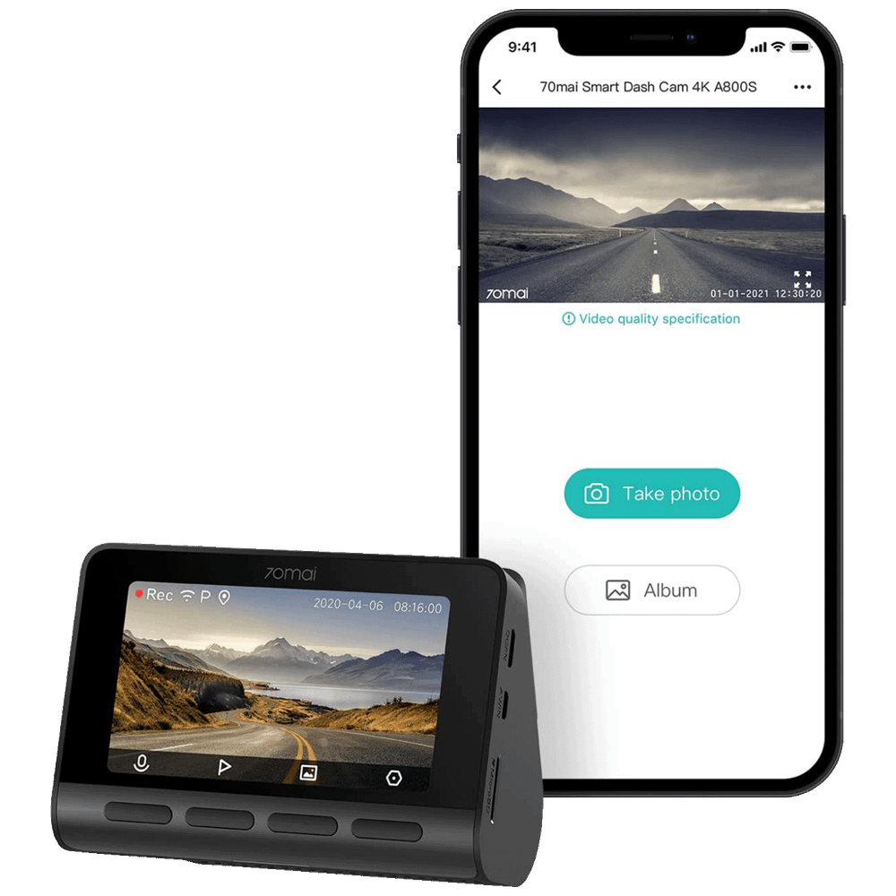 Xiaomi Auto kamera, 4K, GPS, WiFi - 70Mai Smart Dash Cam A800s slika 5