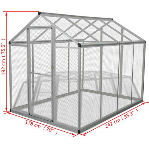 Vanjski Kavez za Ptice Aluminijum 178x242x192 cm slika 24