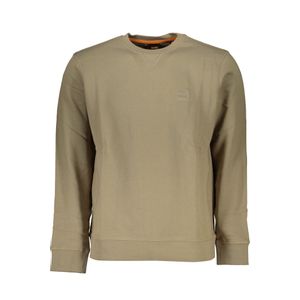 HUGO BOSS MEN'S BEIGE ZIPLESS SWEATSHIRT