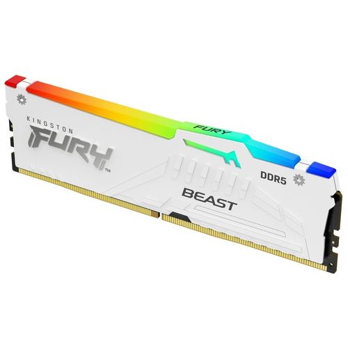 KINGSTON DIMM DDR5 32GB 5200MT/s KF552C36BWEA-32 Fury Beast RGB White Expo slika 1