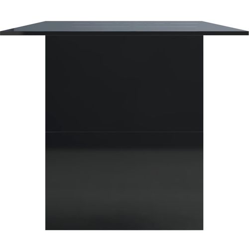 Blagovaonski stol visoki sjaj crni 180 x 90 x 76 cm od iverice slika 44