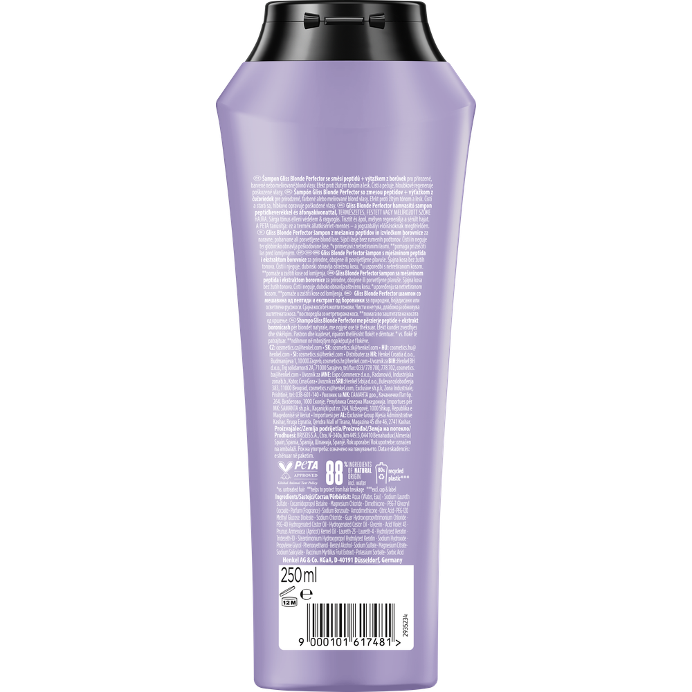 Gliss Šampon Za Kosu Blond Perfector 250ml slika 2