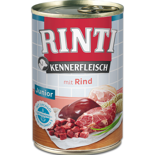 RINTI Kennerfleisch Junior mit Rind, hrana za pse, za štence, junior s govedinom, 400 g slika 1