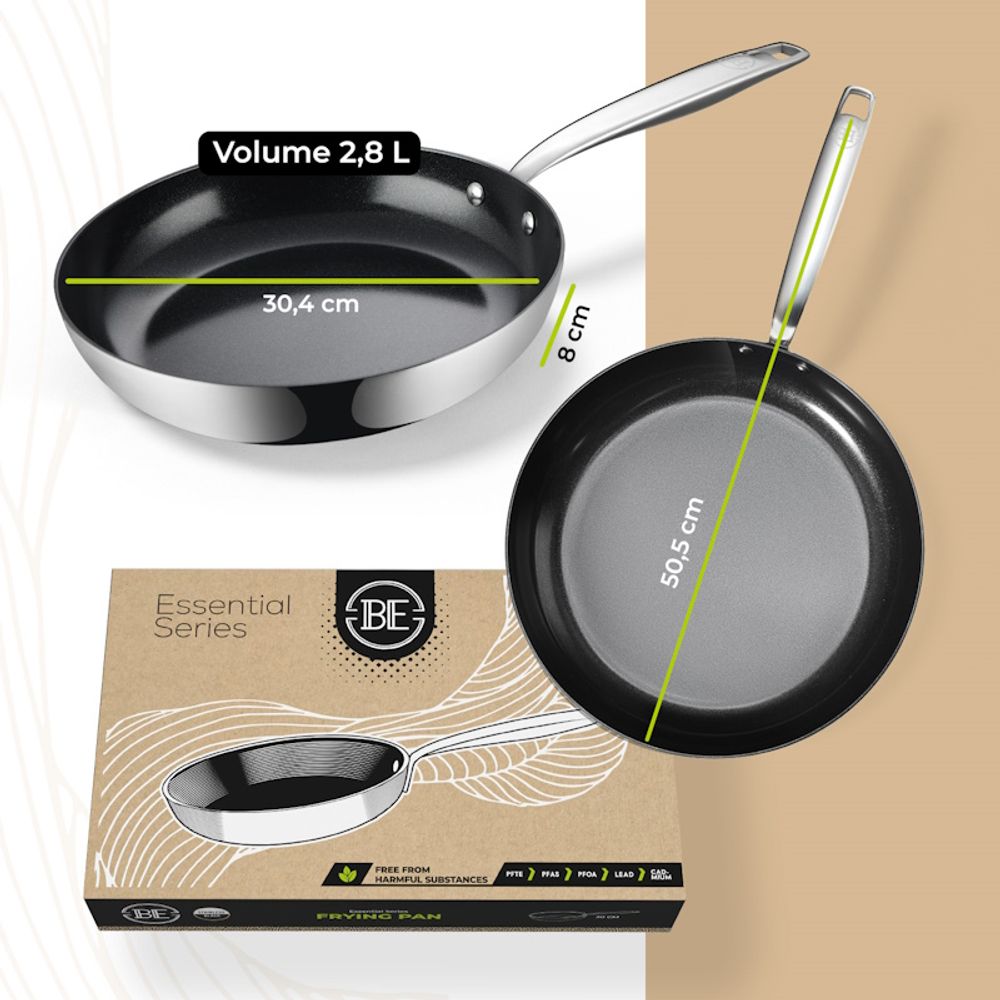BE Living Tava Essential Black 30 cm troslojni nehrđajući čelik slika 8