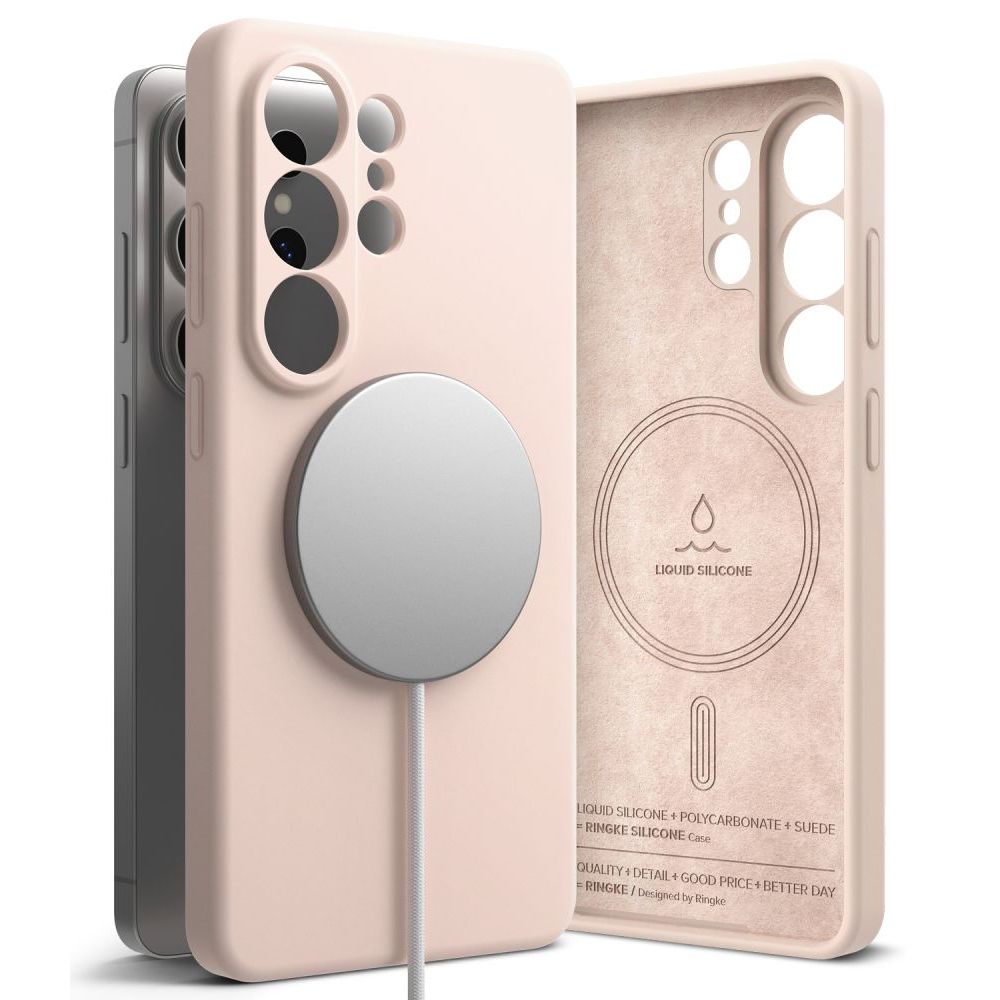 Ringke Silicone Magnetic MagSafe maska za Samsung Galaxy S26 Ultra – pink sand slika 1