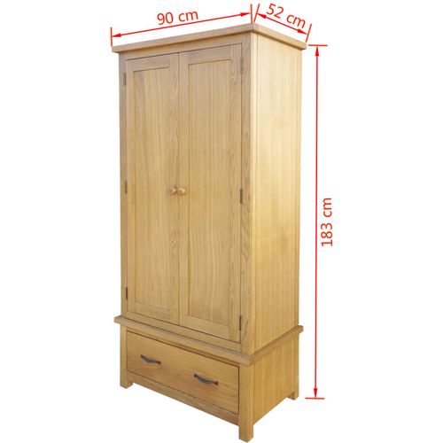 Ormar s 1 ladicom od masivne hrastovine 90 x 52 x 183 cm slika 38