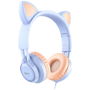 hoco. Slušalice sa mikrofonom, 3.5mm utikač, 1.2m kabel - W36 slušalice Mačje uši,Dream Blue