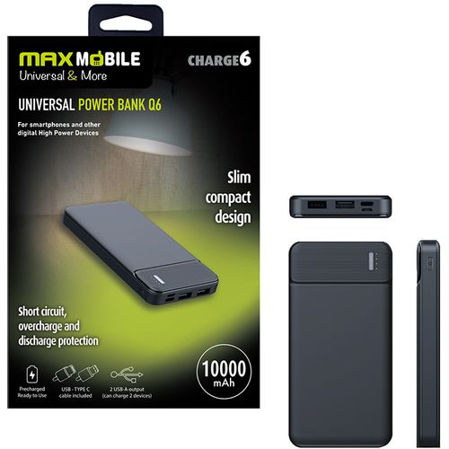 MaxMobile power bank box Q6 10000mAh DUAL USB crni slika 1