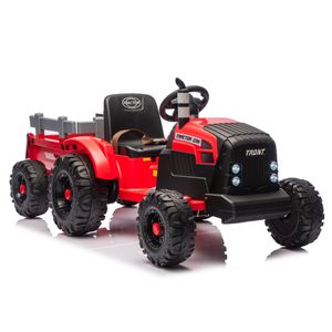 CH9959B Traktor na baterije s prikolicom crveni 24V