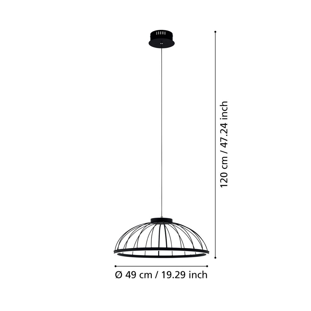 Eglo viseća lampa bogotenillo led 28w 3000k 3400lm crno/bijelo v:1200mm o500mm slika 3