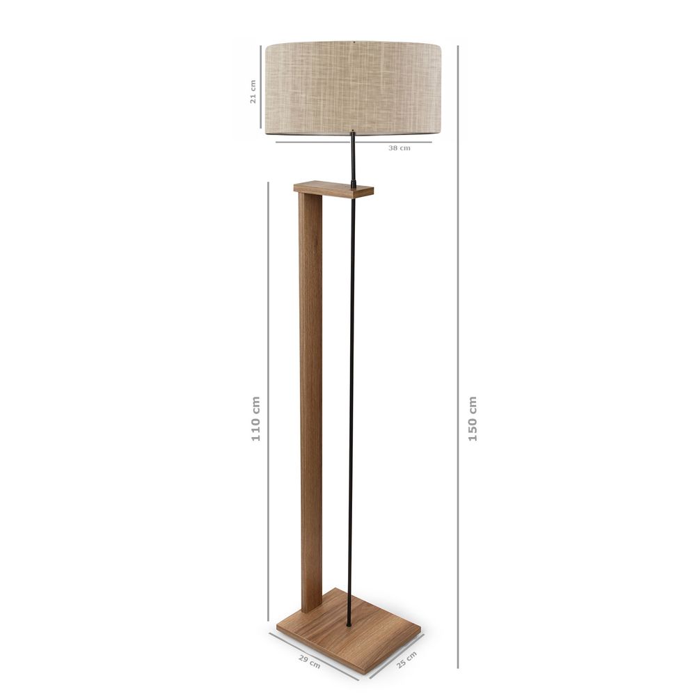 AYD-2822 Bež Drvena Lampa za Pod slika 2