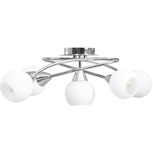 Stropna svjetiljka s keramičkim sjenilima 5 žarulja E14 bijela slika 2
