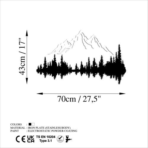 Wallity Metalna zidna dekoracija, Nature And Mountain - 8 slika 6