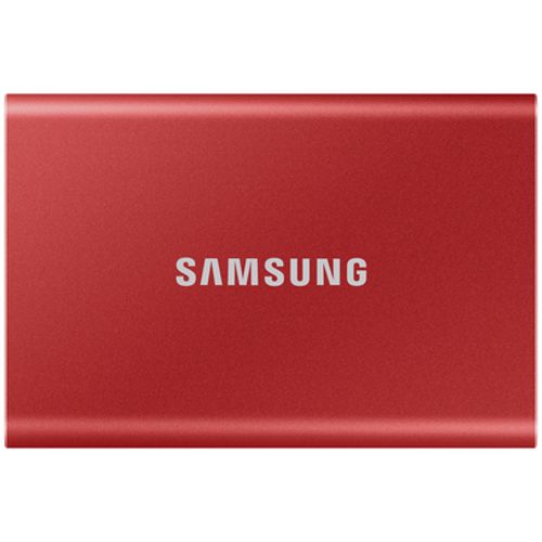 Samsung MU-PC2T0R/WW Portable SSD 2TB, T7, USB 3.2 Gen.2 (10Gbps), [Sequential Read/Write : Up to 1,050MB/sec /Up to 1,000 MB/sec], Red slika 1