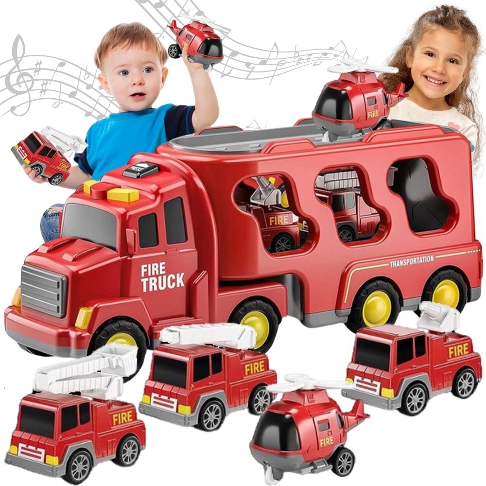 Woopie tegljač set od 5 autića - vatrogasci slika 1