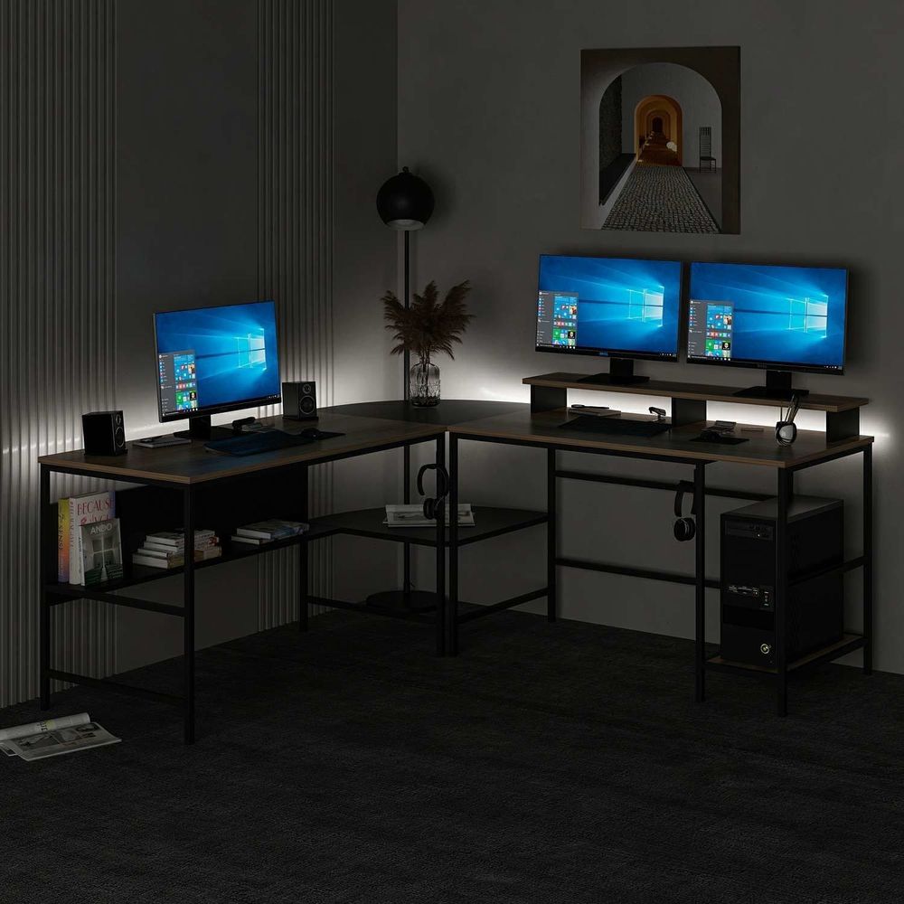 Greta RGB - Crni Radni Sto slika 2