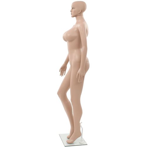 Seksi ženska lutka za izlog sa staklenim postoljem bež 180 cm slika 22
