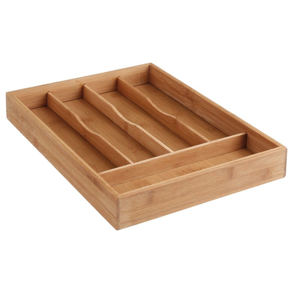 Five organizator pribora za jelo 5 odjeljaka 34x25x4.3cm bambus slika 1