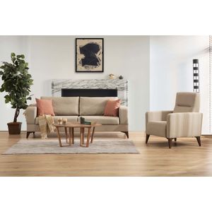 Minar 3 - Beige Beige Sofa Set