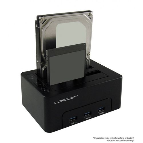 HDD D. Station dual bay LC-DOCK-U3-HUB 2xSSD/HDD, Black ,3x USB3.0 HUB slika 4