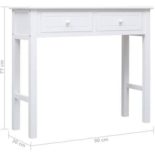 Konzolni stol bijeli 90 x 30 x 77 cm drveni slika 37