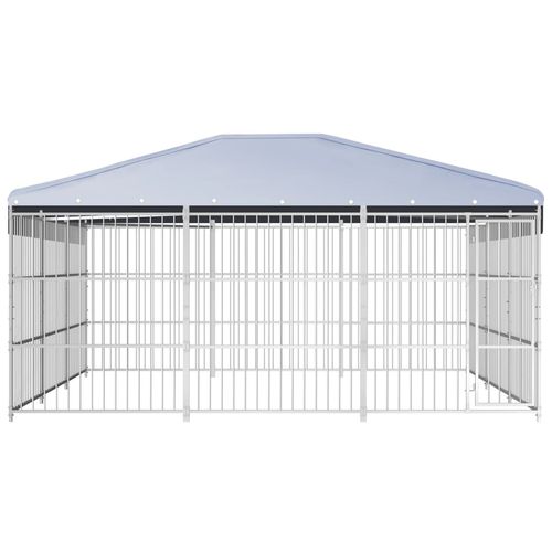 Vanjski kavez za pse s krovom 450 x 450 x 200 cm slika 16