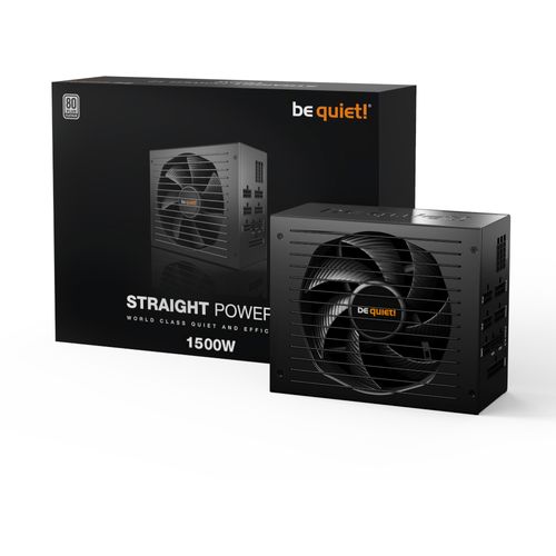 be quiet! BN340 STRAIGHT POWER 12 1500W, 80 PLUS Platinum efficiency (up to 93,9%), Virtually inaudible Silent Wings 135mm fan, ATX 3.0 PSU with full support for PCIe 5.0 GPUs and GPUs with 6+2 pin connectors, One massive high-performance 12V-rail slika 2