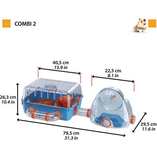 Ferplast Kavez za hrčka Combi 2, 79,5x29,5x26,3 cm slika 2