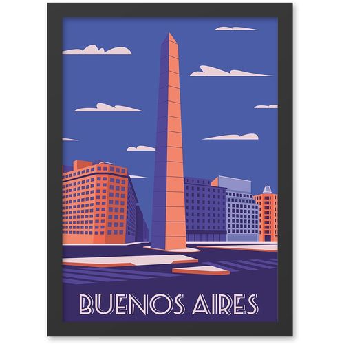Buenos Aires (40 x 55) Multicolor Decorative Framed MDF Painting slika 2