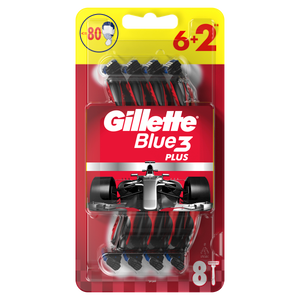 Gillette jednokratni brijači Blue 3 Plus Red 6+2 kom