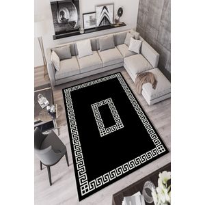 Crni hodnički tepih W872 (80 x 150 cm)
