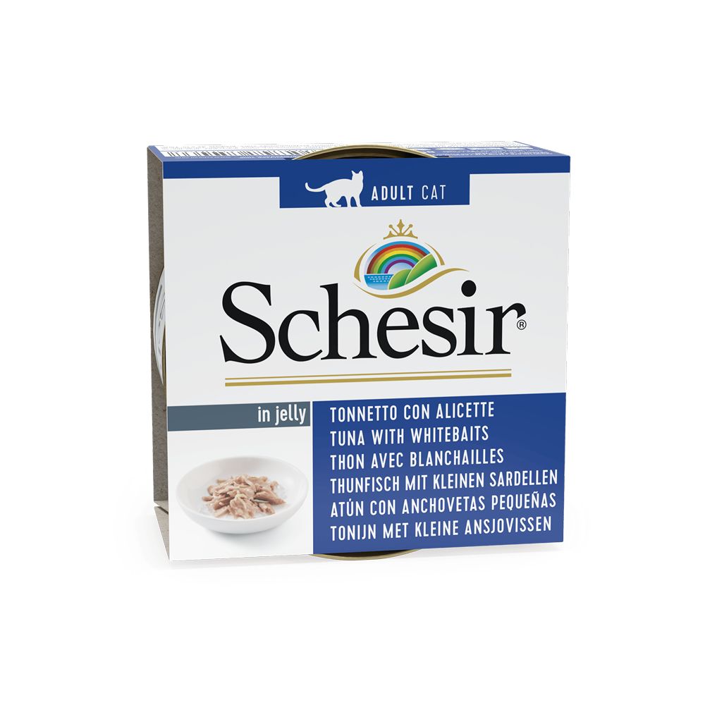 Schesir Cat tuna s ribljom mlađi, konzerva 85 g slika 1