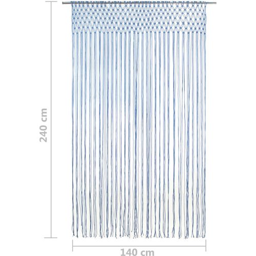 Zavjesa s makrameom plava 140 x 240 cm pamučna slika 5
