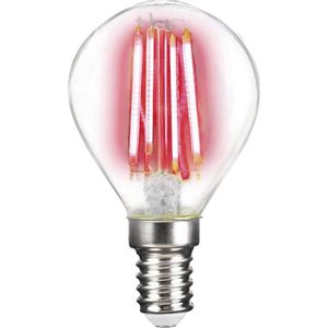 LightMe LM85310 LED Energetska učinkovitost 2021 G (A - G) E14 oblik kapi 4 W crvena (Ø x D) 45 mm x 78 mm filament 1 St.