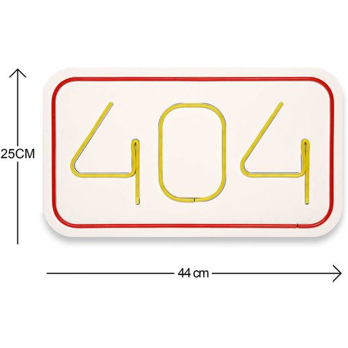Wallity Ukrasna plastična LED rasvjeta, 404 Not Found - Red, Yellow slika 5