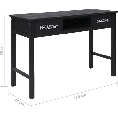 Konzolni stol crni 110 x 45 x 76 cm drveni slika 38
