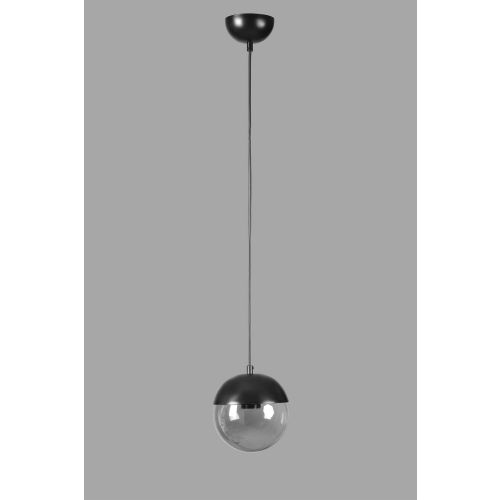 Küre Tekli Siyah Füme Camlı Sarkıt Dark Grey Chandelier slika 2