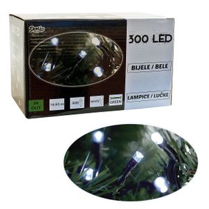 300 LED, lanac, bijelo svjetlo, 8 funkcija