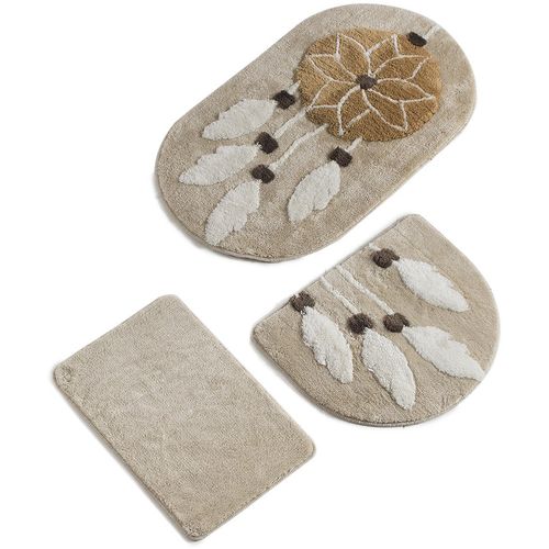 Rüya - Brown Multicolor Bathmat Set (3 Pieces) slika 3