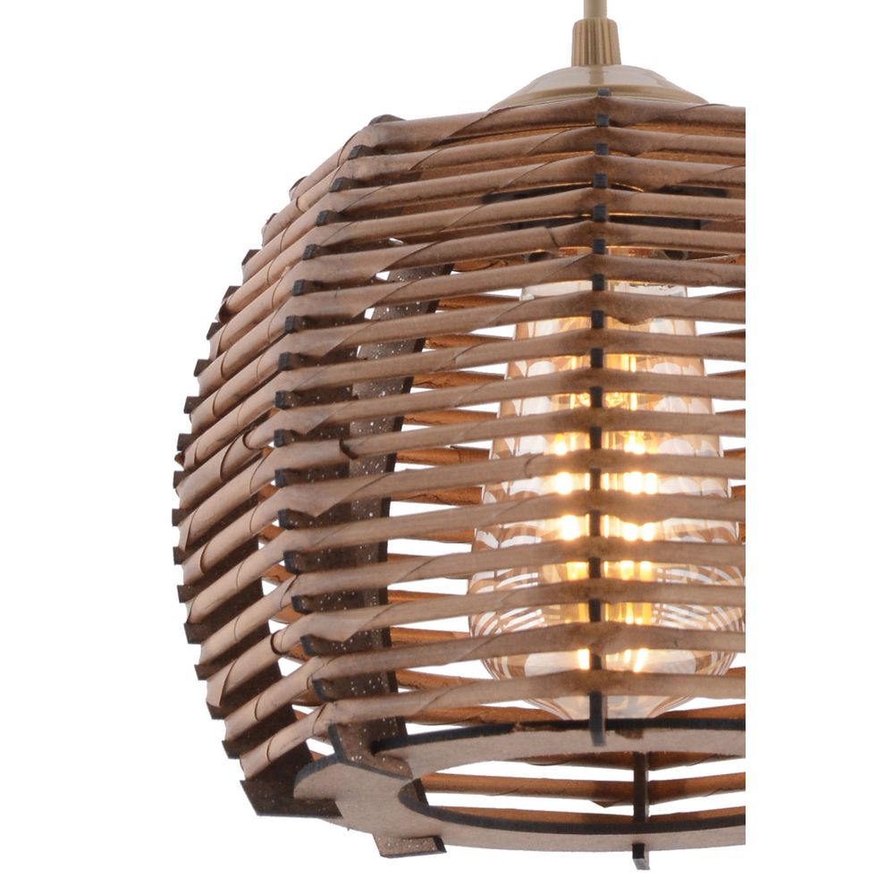 Luster Koce Brown sa Drvenim Tijelom slika 2
