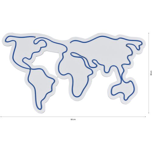 World Map - Blue Blue Decorative Plastic Led Lighting slika 9