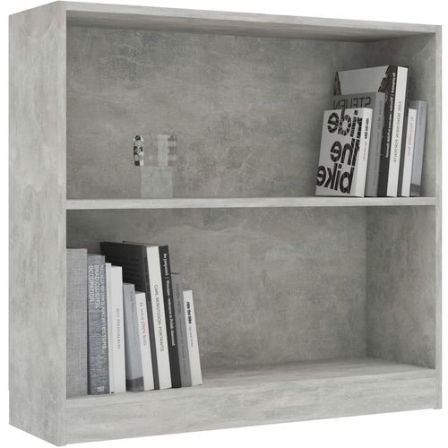 Polica za knjige siva boja betona 80 x 24 x 75 cm od iverice slika 9