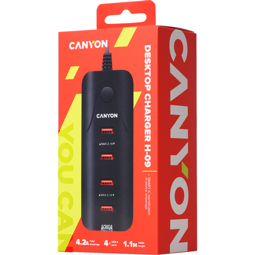CANYON H-09 Universal 4xUSB AC charger (in wall) with over-voltage protection slika 4