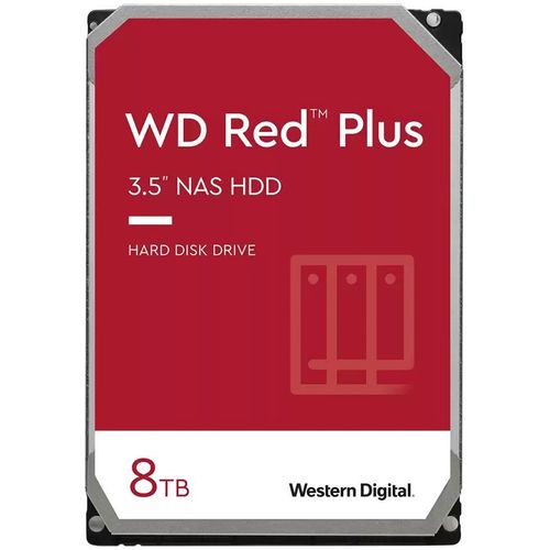 WD Red Plus 8TB NAS HDD, CMR, 3.5'', 256MB, 5640 RPM, SATA slika 1