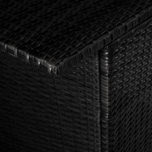 3-dijelni bistro set od poliratana s jastucima crni slika 20
